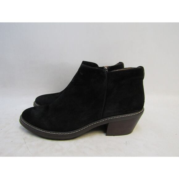 Sam Edelman Womens Size 8.5 M Black Suede Zip Ankle Fashion Boots Bootie - Picture 1 of 11